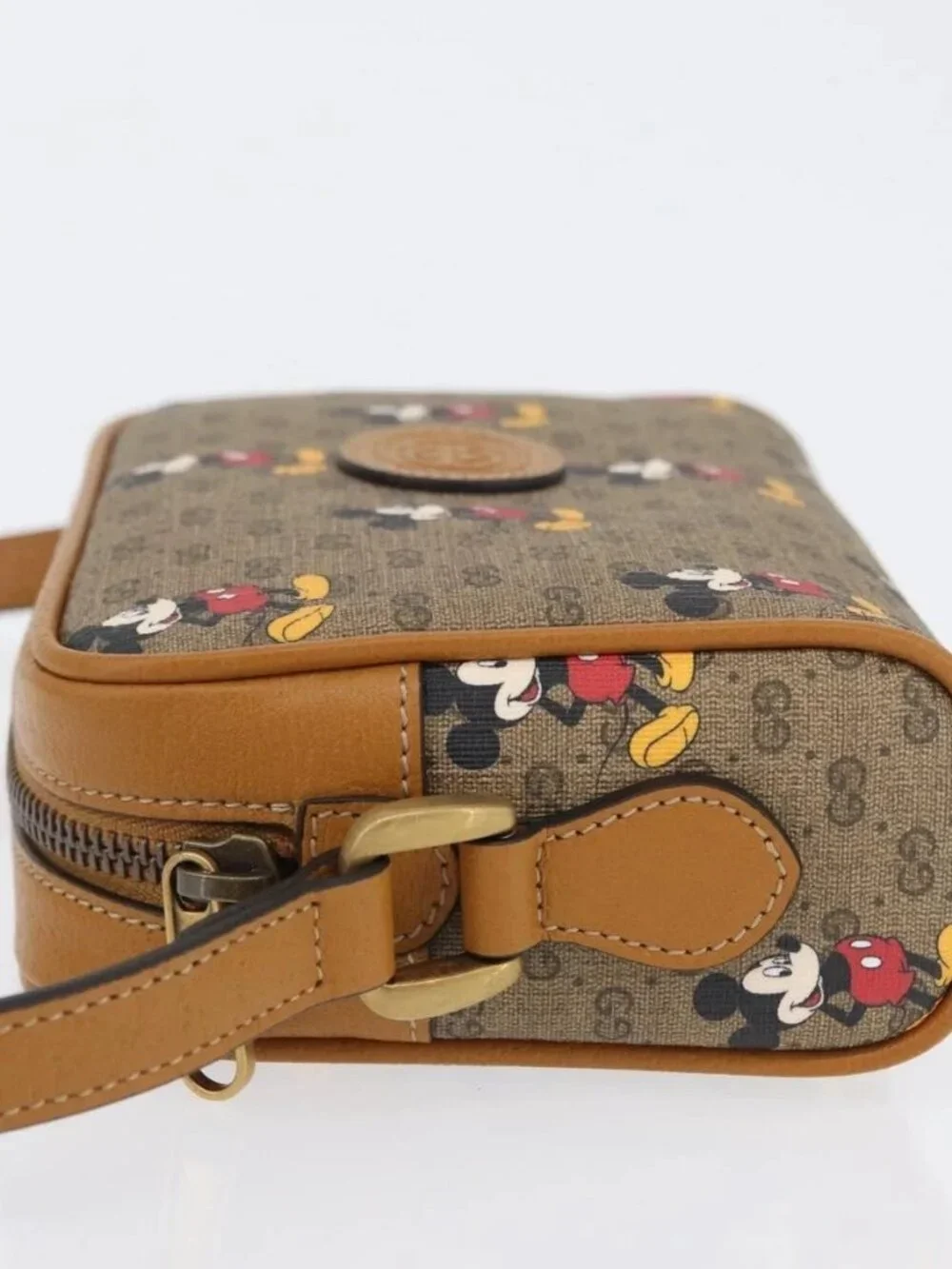 GUCCI Micro GG Supreme Disney Shoulder Bag PVC Beige Gold 602536 Auth 171854SAM